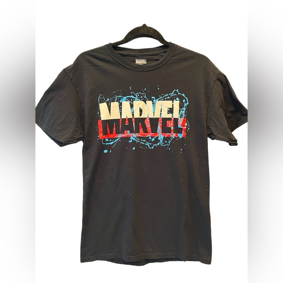 Marvel Comics Men's Paint Splatter Marvel Logo T-Shirt - Picture 2 of 3